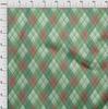 oneOone Cotton Flex Light Green Fabric Check Argyle Dress Material Fabric Print Fabric By The Yard 40 Inch