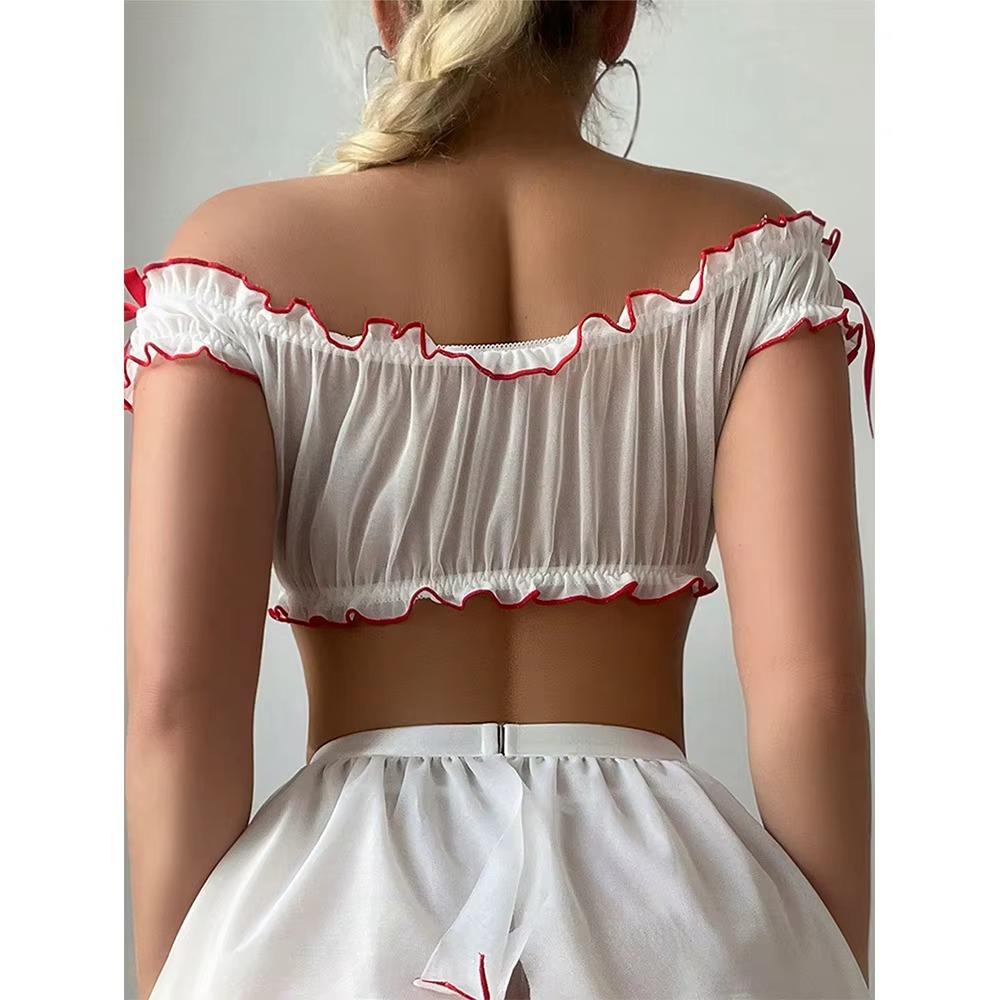 Sukienka Pielęgniarki Cosplay Seksowna Koronka Kuszenie Mundur Bielizna