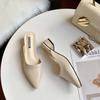 Half slippers women's summer new pointed mid-heel shoes