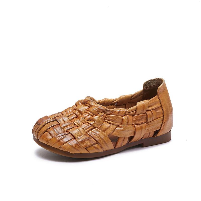 Genuine Leather Hand-woven Sandals Retro Shoes Women's Leather Sandals