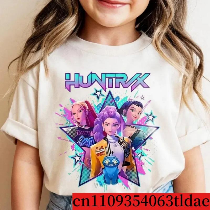 

Huntrix Teen T-shirt Mira Rumi Zoey Kpop Devil Hunter Birthday T-shirt Back-to-School Season Kids Birthday Gift Summer Top 150