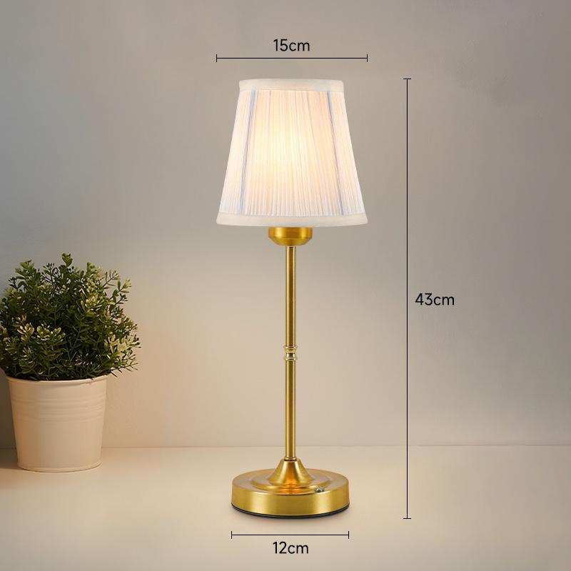 Retro LED Table Lamp E27 Rope Pleated Fabric Iron Touch Tricolor Light USB Charging For Living Bedroom Decorative LED Table Lamp