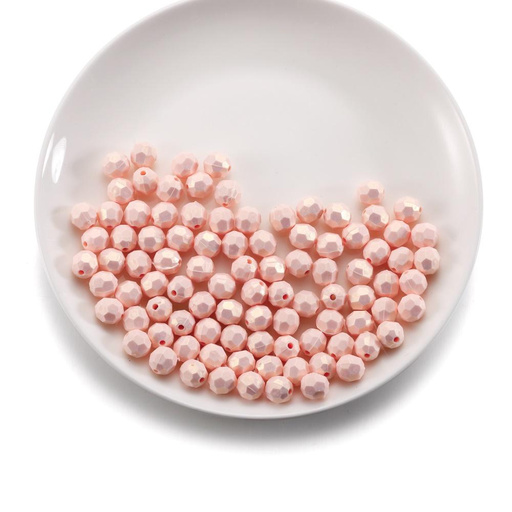 50/100Pcs Macaron Color Acrylic Faceted Shape Beads Round Waterdrop Loose Beads for DIY Necklace Bracelet Jewelry Making