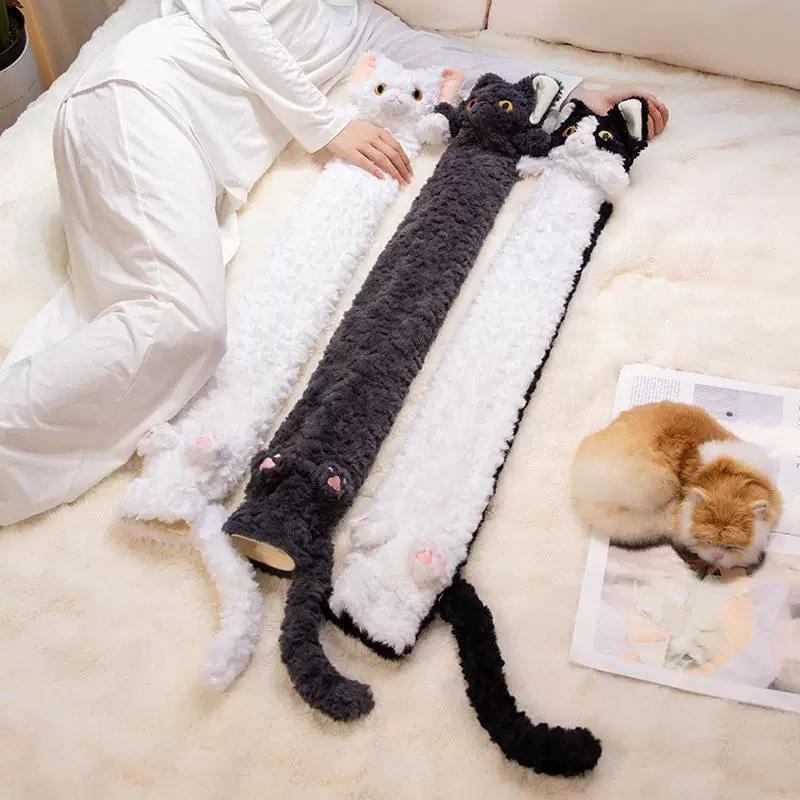 German Cat Long Hot Water Bottle Winter Bed Warmer Water-Filled Extended Hot Compress Warm Water Bag for Women