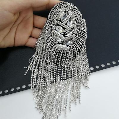 Omuz Broş Püsküller Rhinestones Takı El Yapımı Parlak Apolet Elbise Dekor