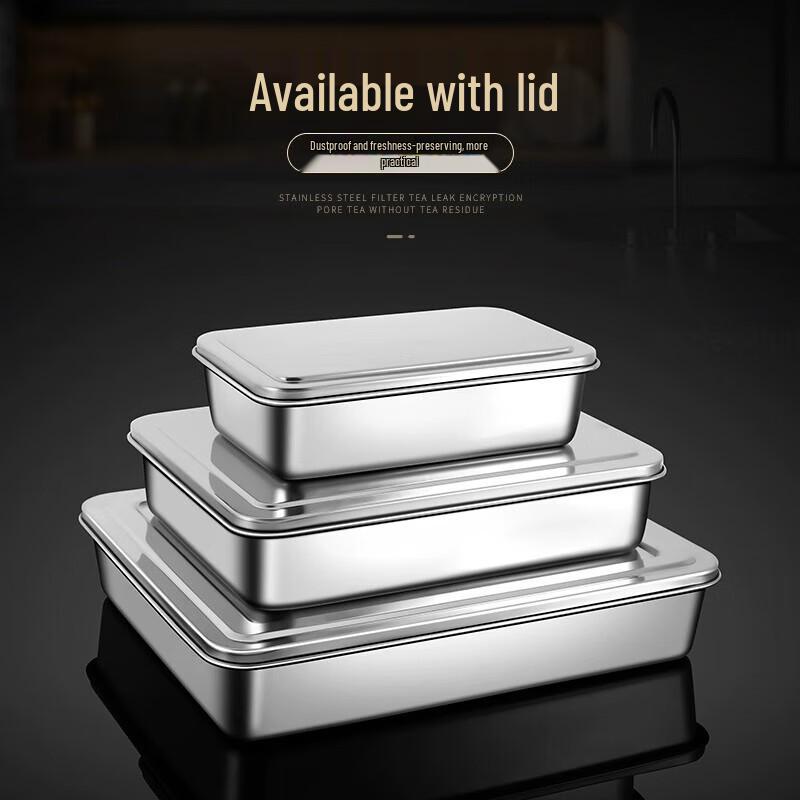 Stainless Steel Rectangular Shallow Serving Tray