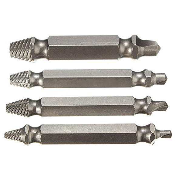 4pcs Screw Removal Tool Broken Damaged Screw Bolt Extractor Set Remover Drill Bit Tool