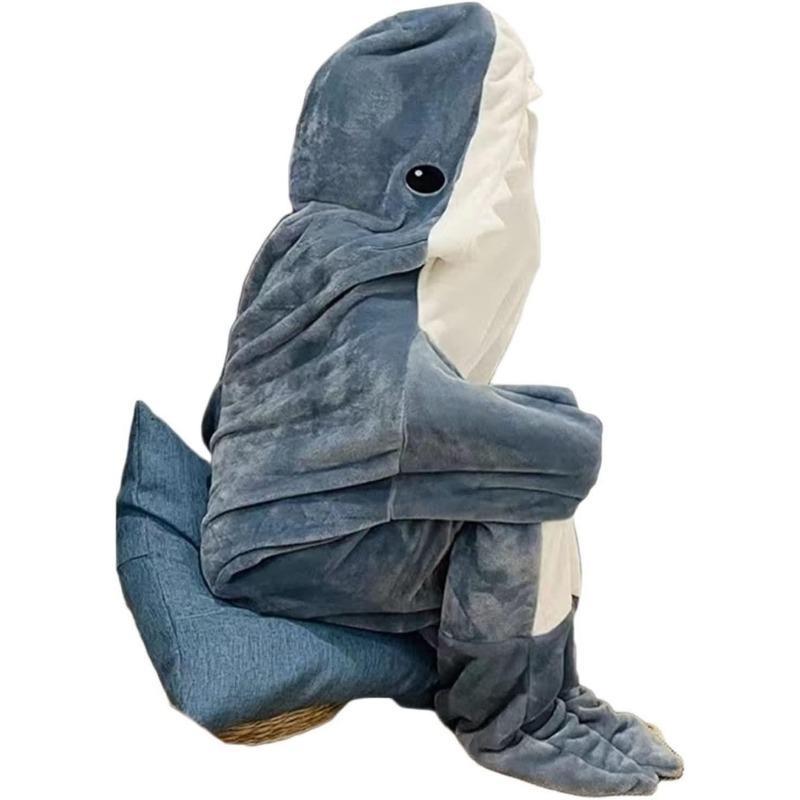 Großer Hai Schlafsack Einteiliger Pyjama Büro Nickerchen Ozean Hai Decke Schal Schlafsack Decke Unisex Zuhause