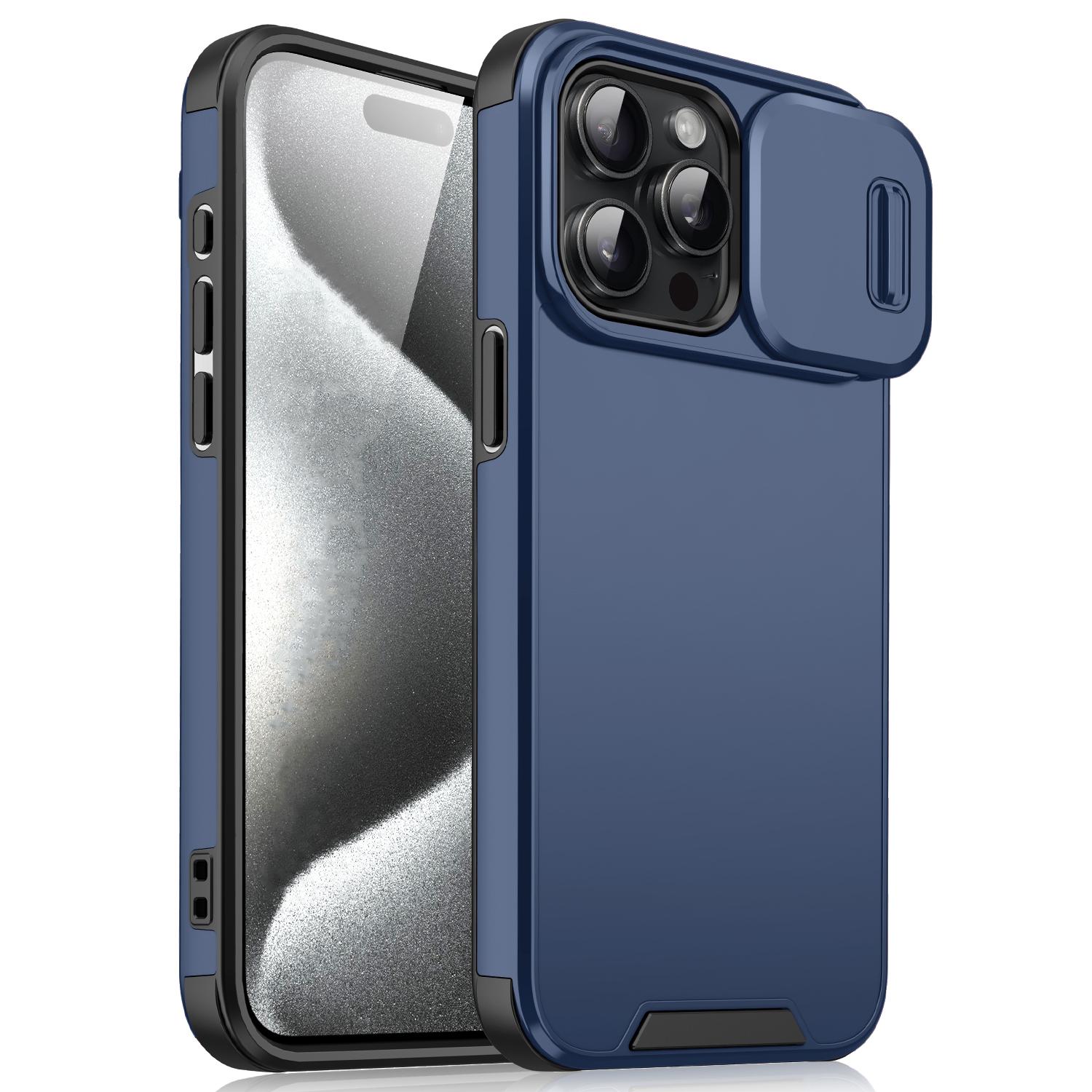 

Протиударний чохол для телефону для iPhone 16 15 14 13 12 11 Pro Max Plus 16E Захисні чохли з висувною камерою для iPhone 16 Pro Max Чохол iPhone 16e синій