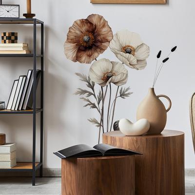 Kreative und einfache Mohnblume Schlafzimmer Wohnzimmer Zuhause Wandhintergrund Verschönerung und dekorative Wandaufkleber