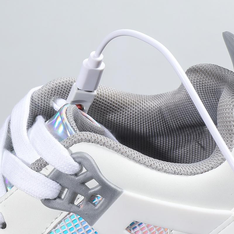 Pattini a rotelle per bambini, rimovibili, piatti, ricaricabili, LED, quattro ruote, scarpe sportive luminose, rosa, scarpe da ginnastica luminose da donna