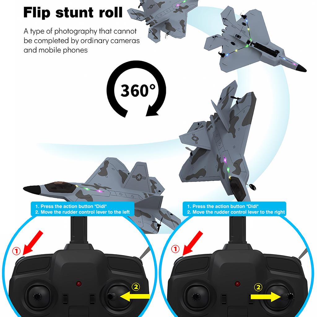 Fighter 2.4G Remote Control Aircraft Fixed Wing Glider Fall Resistant Foam Electric Model Aircraft Toy