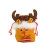 15PCS Flannel Apple Bag Christmas DIY Drawstring Bag Holiday Atmosphere Gift Bag Party Gift Snowman Elk Fun Packaging Bag