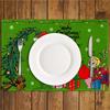 Christmas Tree Christmas Mat 4-piece Set Mat Holiday Party Christmas Table Decoration.