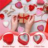 ABUL-48 PCS Heart Shape Metal Tins With Lid Metal Tin Cans Empty Candle Tins Red And Pink Valentine's Day Gift Boxes