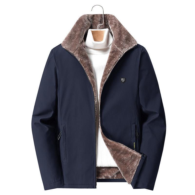 Middle-aged and Elderly Men's Autumn and Winter Jackets with Cotton, Thickened and Warm Dad Jackets, 50 and 60 Year Old Autumn Tops for Men