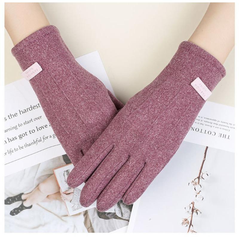 Warm Gloves for Women Plus Velvet Thickened Cold Proof Outdoor Cycling Fashion Cute Bow Touch Screen Autumn and Winter Gloves