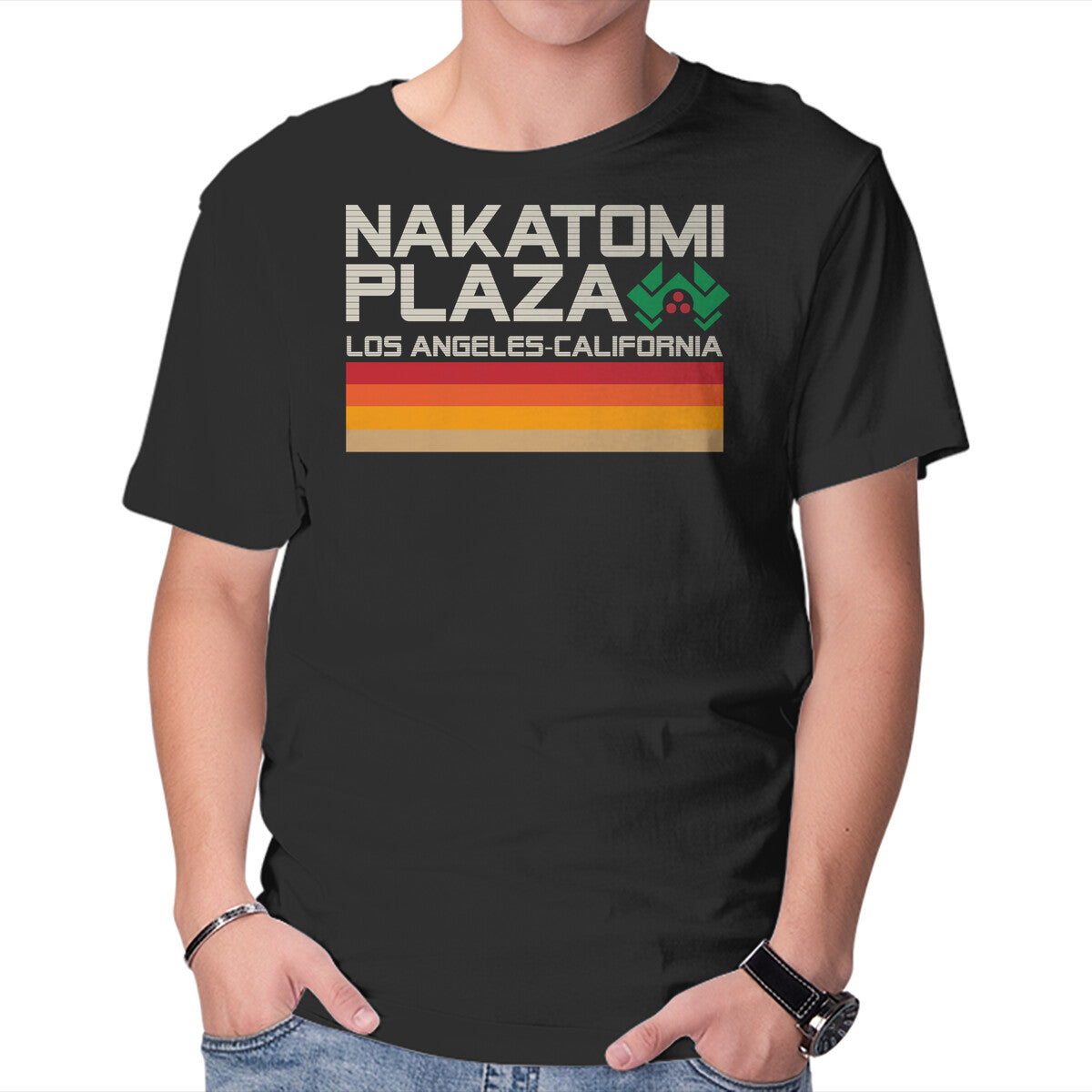 Unisex Crew Neck T-Shirt Retro Plaza Graphic Short Sleeve Casual Tee S