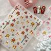 1Sheet Relief Christmas Bow Nail Stickers Kawaii Art Stickers Diy New Year Accessories Manicure Decals