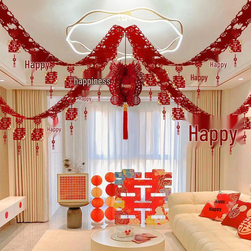 Chinese Style Wedding Latte Art Hanging Decoration for Living Room & Bridal New Room