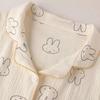 Miffy Pyjama Kurz Lang und Vorderärmel Größe [ZITION] 2-teiliges Set, Loungewear, Ärmel, Ärmel, Shorts, Musselin, Öffnung, Sommer/Frühling, Bequem,