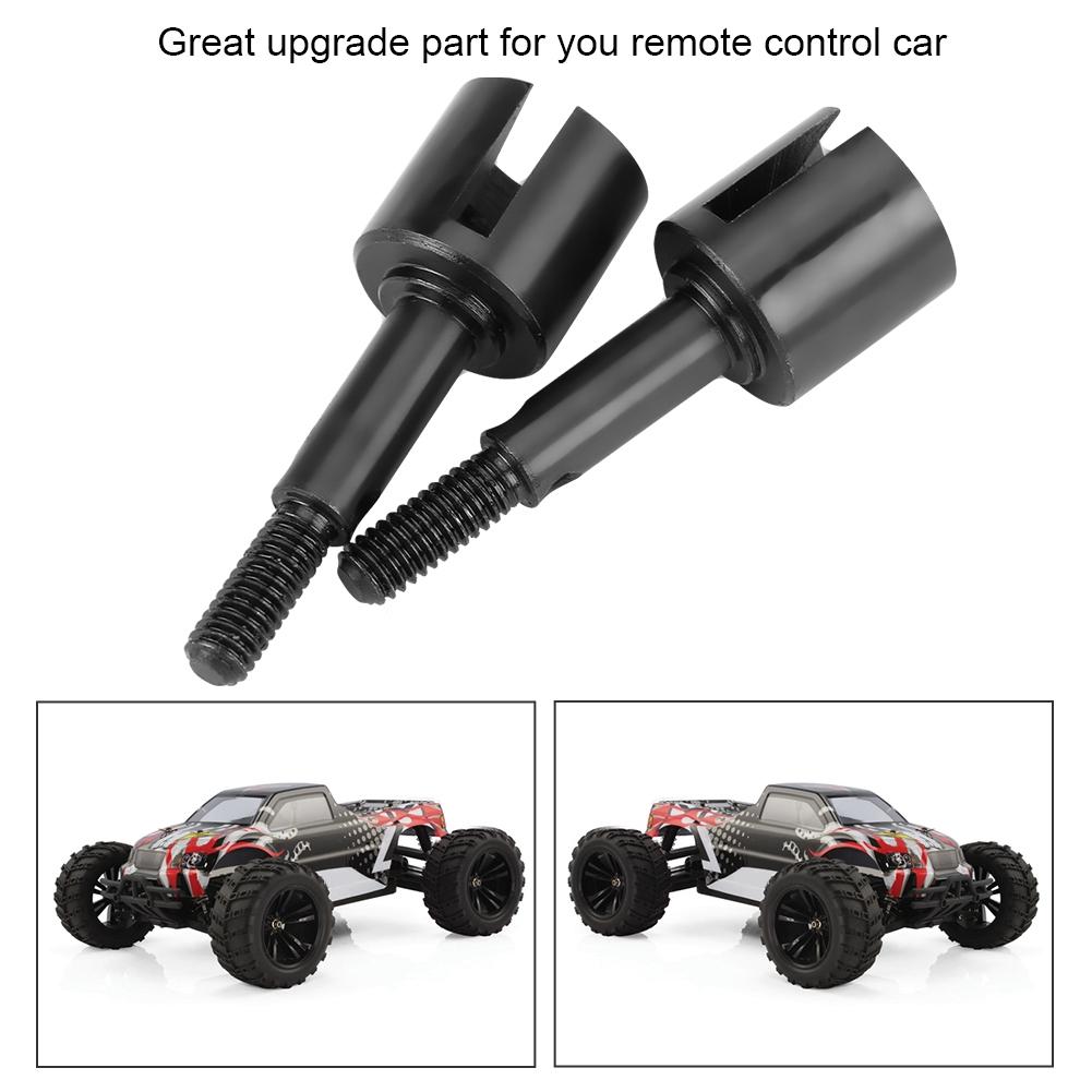2pcs Aluminum Alloy Metal Wheel Axle for HIMOTO 1 10 E10MTL E10MT E10BP RC Car Part (Black)