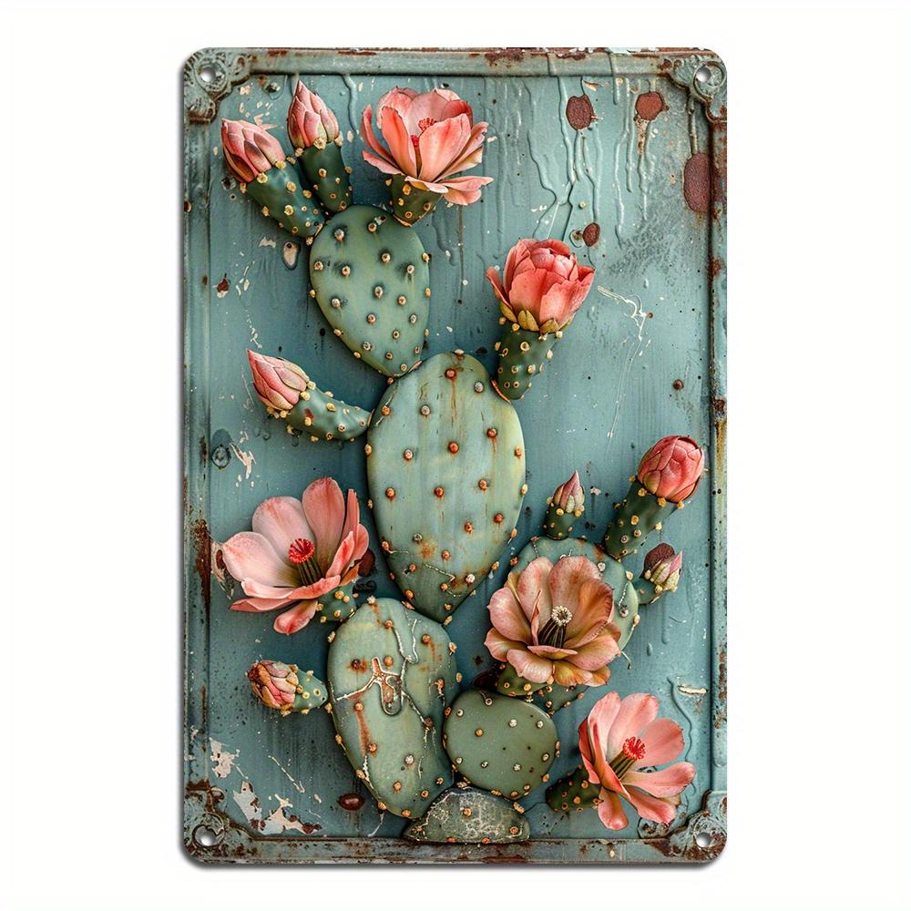 Vintage Bird Cactus Flamingo Metal Tin Sign Wall Art for Home, Bar, Garage & Garden Decor | Easy-Hang Vintage Animal Design