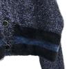 Desigual border Long sleeve Lame fur cardigan S Navy system Women Used