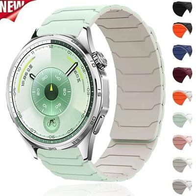 Magnetic Silicone Strap for 20mm 22mm Huawei Watch GT4/5/5/6 Pro GT6 46mm Sport Band for Amazfit Active 2/GTS/GTR/Bip 6/Balance2