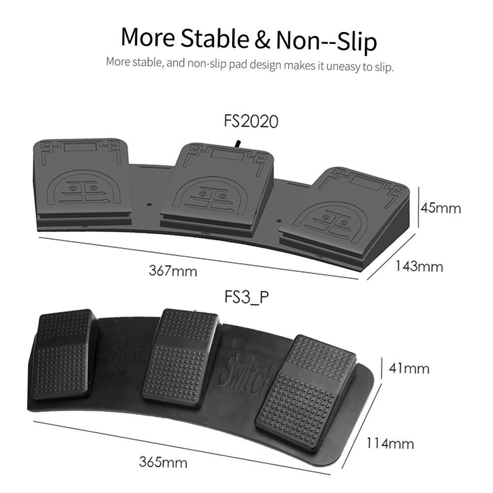 FS2020U1 USB Foot Switch Control Key Customized Computer Keyboard Action Pedal for Medical Devices Instruments
