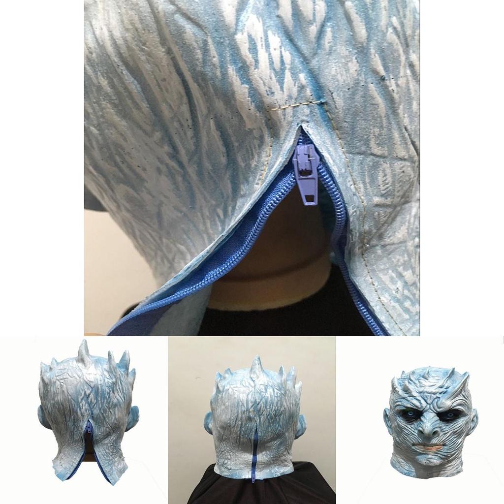 Atemberaubende Game of Thrones Weiße-Wanderer-Latexmaske für Kostümpartys des Nachtkönigs