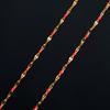 2.5mm Wide Gold Color Stainless Steel Lip Link  Chain Multi color Enamel Bead Necklace for Men Women Fashion Jewelry Gift