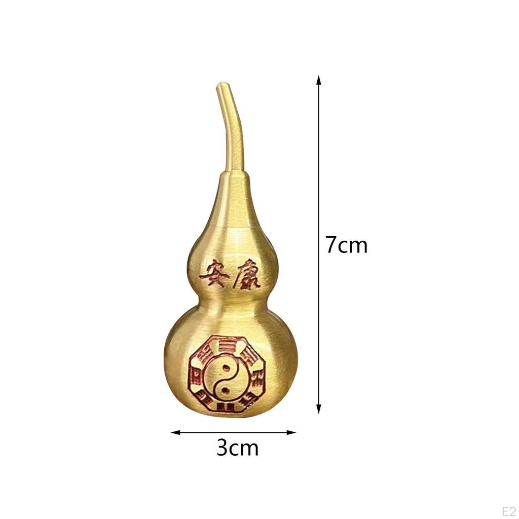 Brass 7cm Gourd Statue Feng Shui Ornament Souvenir Decorative Display Desktop Centerpieces for