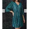 European and American Style Street Personalized Sequined Shiny Loose Annual Party Birthday Party Dress Elegant A- line Dress