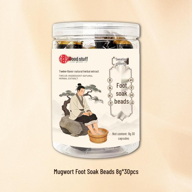Dual-Color Herbal Foot Soak Beads - No-Boil Mugwort Concentrated Foot Bath Liquid for Home Use