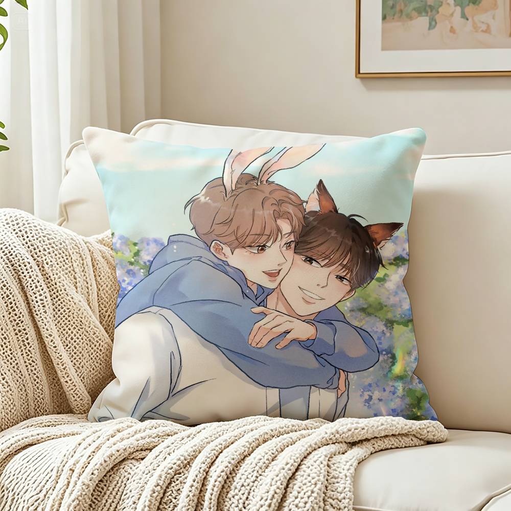 Manhwa Alpha Trauma Omega Complex Customizable Square Cushion Cover Double Sided Print Pillow Case