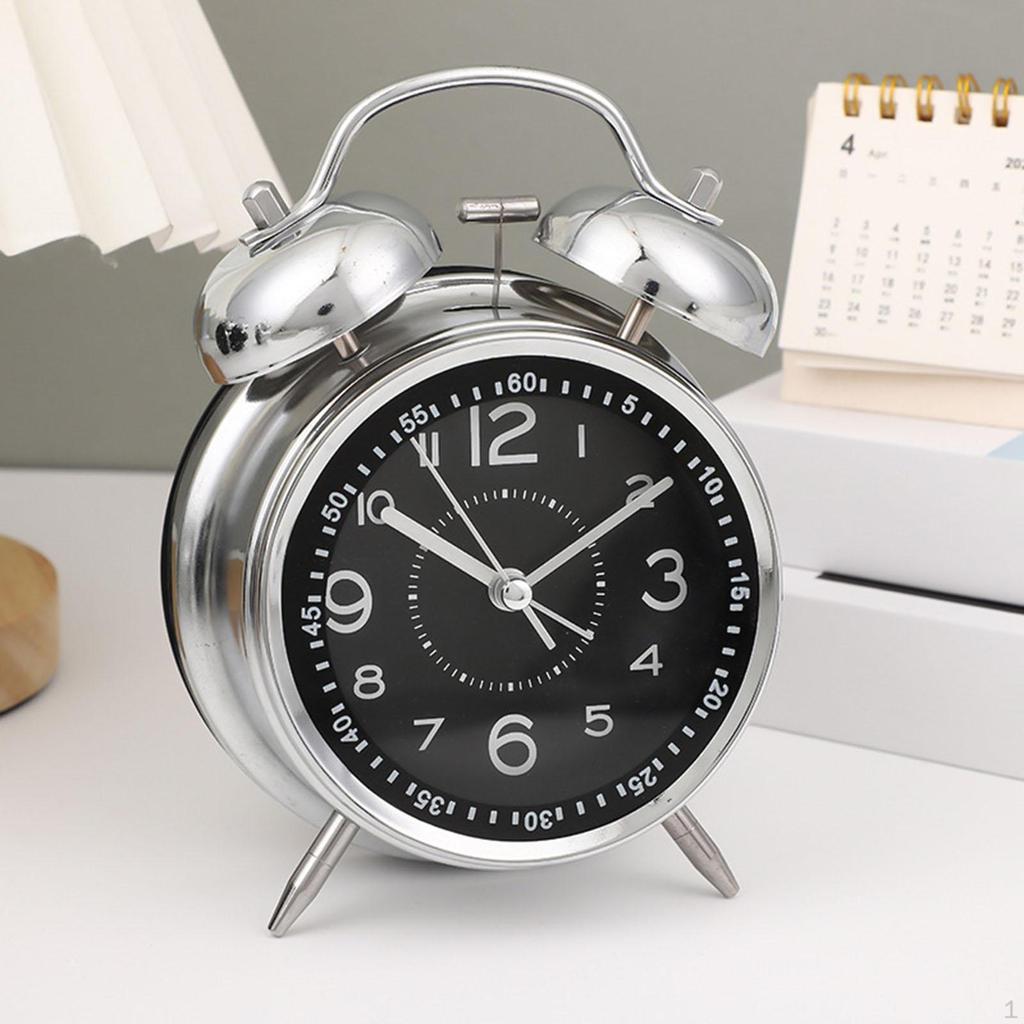 Ceas de alarmă analogic de birou pentru casă, cadou, hotel, cadran luminos, silențios, fără ticăit, pentru somnoroși