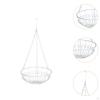Flower Pot Hanging Basket Container with Chain Iron Art Plant Stand