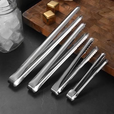 Stainless Steel Ice Tongs with Serrated Grip Heavy-Duty Food Clips for Bars Restaurants Rust-Proof Kitchen Utensils for Ice Cubes Sugar Snacks