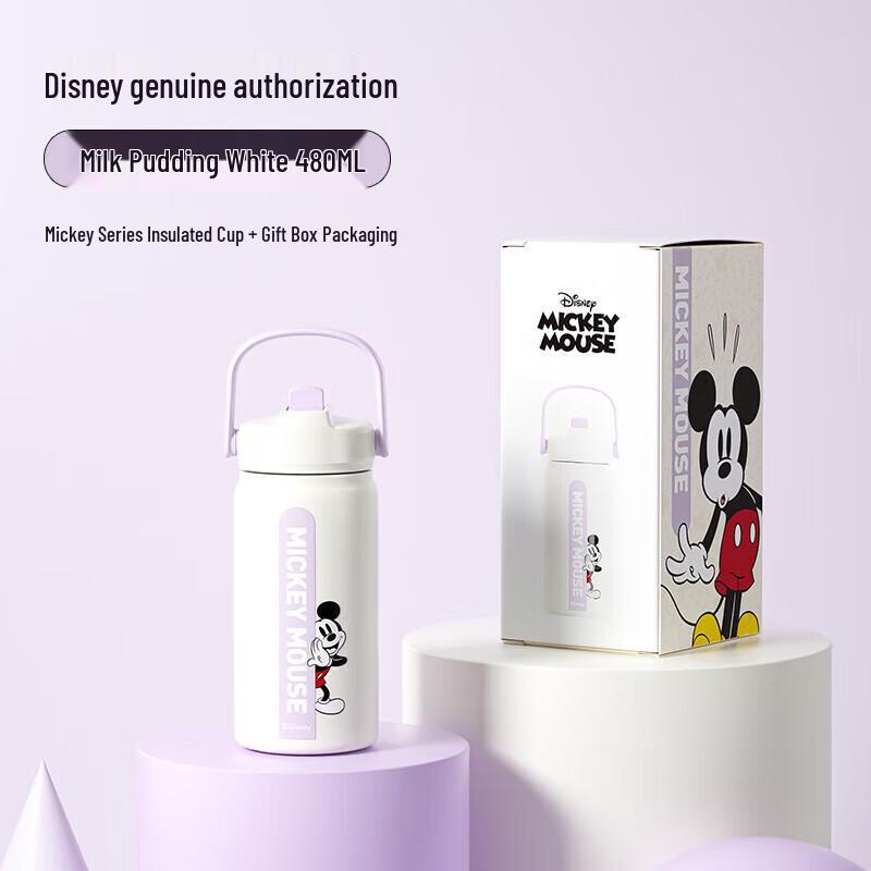 Gemi Mickey 480ml Portable Stainless Steel Straw Cup