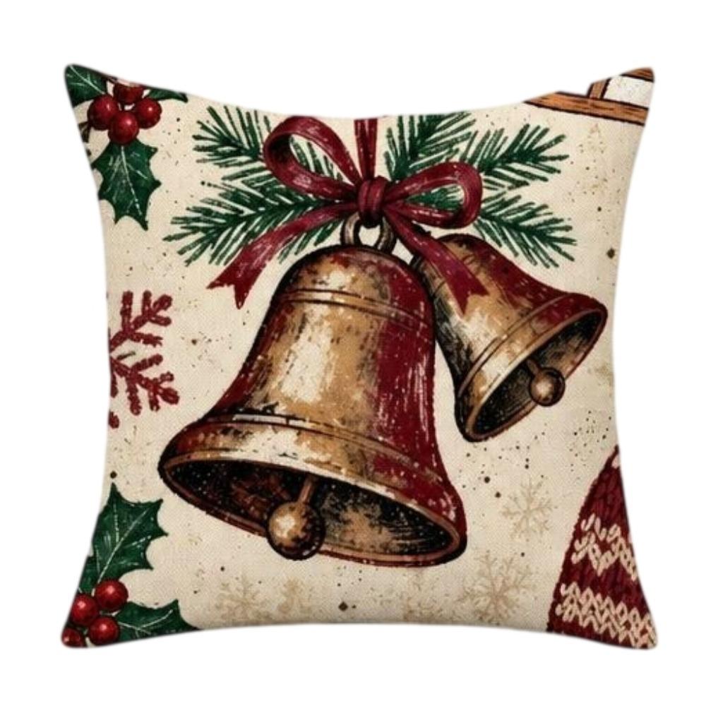 Soft Throw Cushion Case 2D Printed Snowman Pillow Cover Cartoon Cute Santa Pillow Cover Car