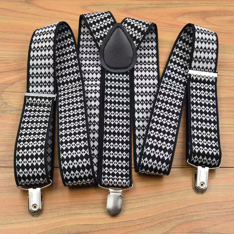 Adjustable Elastic Suspenders for Men & Women - Non-Slip Three-Clip Straps for Formal or Casual Wear