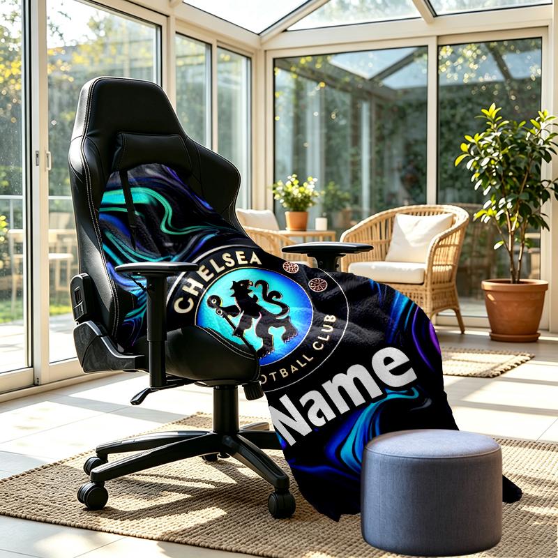 Custom Name Personalized football club F.C Print Blankets, Home Decor, Bedroom, Sofa, Camping, Couch, Gifts for Birthday Christmas