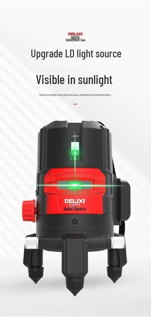 DELIXI Green Laser Level: High-Precision Infrared, 2-5 Lines, Strong Light, Outdoor Use
