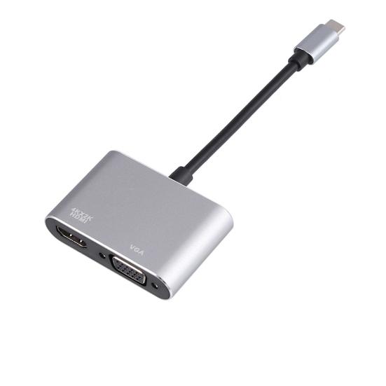 Universal USB 3.1 Type C to VGA HDMI-compatible 4K Converter Cable Adapter Cord Port HUB