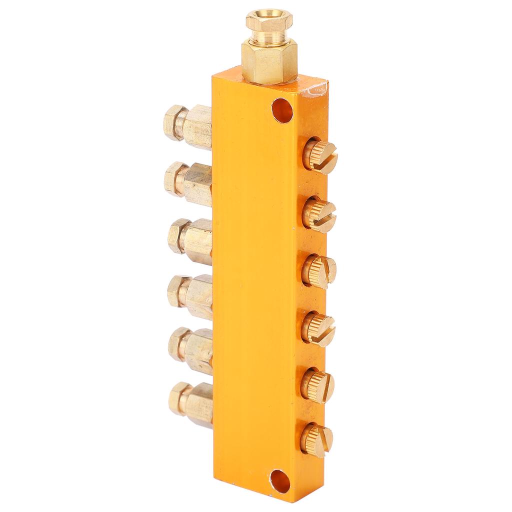 Oil Distributor Adjustable Brass Lube Piston Separator Divider Valve Lubrication System1 In 6 Out