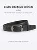 Women's Genuine Leather Belt: Stylish, Versatile Buckle, High-Grade Design for Jeans, Simple Cowhide.