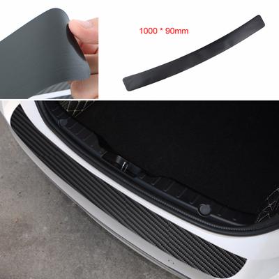 Universal Trunk Rear Guard Plate Sticker Car Rear Bumper Trim Anti-Kicked Scratch Protection Sticker Strip 3D Carbon Fiber Film