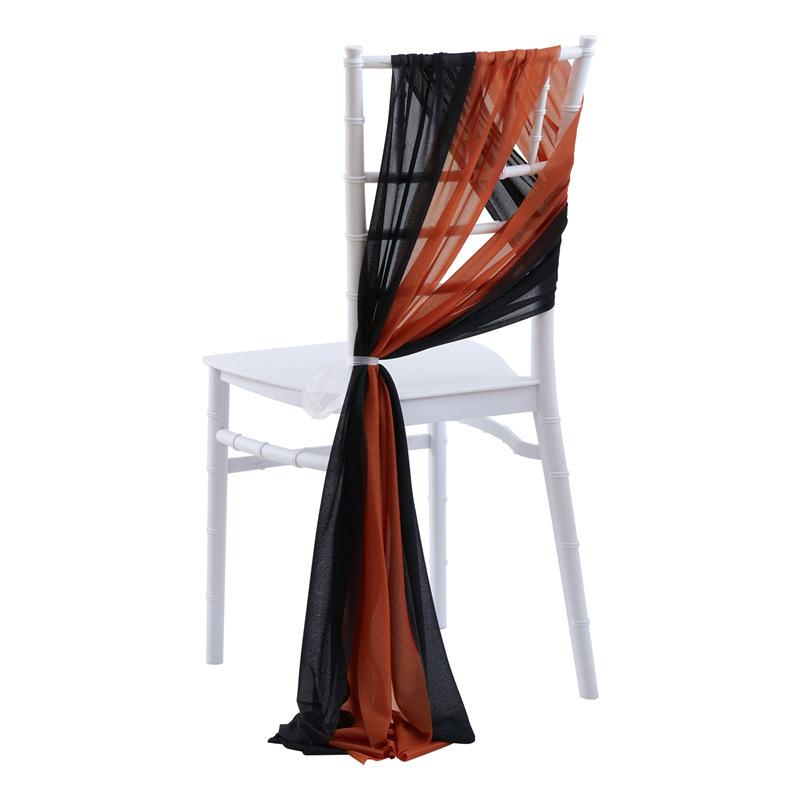2pcs Chiffon Chair Sashes Wedding Chair Decoration 20x250cm for Wedding Aisle Party Banquet Event Baby Shower