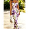 Women's Sexy Grey Leopard Print Bodycon Maxi Dress Spaghetti Strap Sleeveless Backless Long Sundress Elegant Mermaid Evening Party Clubwear Gown